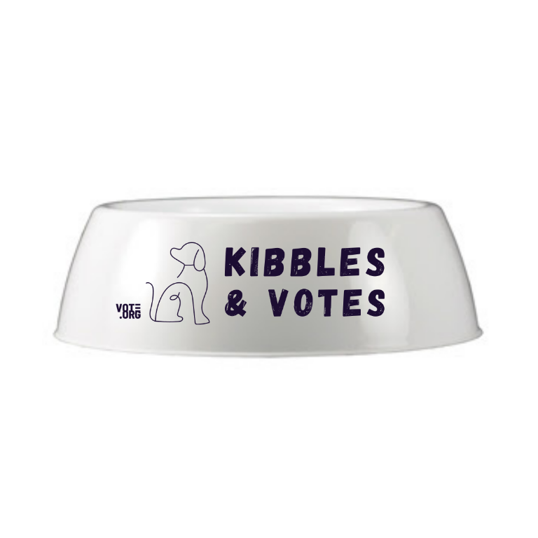 Kibbles and Votes Dog Bowl